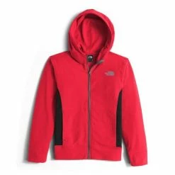 The North Face Glacier Full Zip Hoodie Boys' -Winter Clothing Shop 10110 TNF RED m
