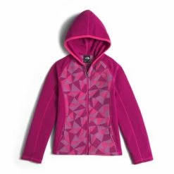 The North Face Glacier Full Zip Hoodie Girls' -Winter Clothing Shop 10113 RXBRY PK TRNGL CAMO m