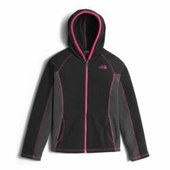 The North Face Glacier Full Zip Hoodie Girls' -Winter Clothing Shop 10113 TNF BLKCABARET PNK m