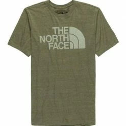 The North Face Short Sleeve Half Dome Tri-Blend Tee Men's -Winter Clothing Shop 101308 BURNTOLVGRNHTHR m