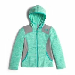 The North Face Viva Fleece Hoodie Girls' -Winter Clothing Shop 10179 ICE GREEN HEATHER m