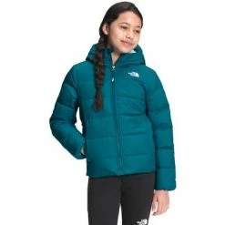 The North Face Moondoggy Down Hoodie Kids' -Winter Clothing Shop 103611 DEEP LAGOON m