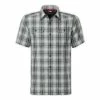 The North Face Short Sleeve Pine Knot Woven Flannel Shirt Men's -Winter Clothing Shop 10509 HIGH RISE GREY m