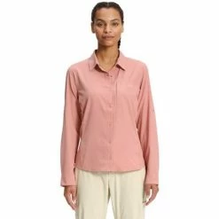 The North Face First Trail UPF Long Sleeve Button Up Shirt Women's 6 The North Face First Trail UPF Long Sleeve Button Up Shirt Women's -Winter Clothing Shop 105467 ROSE DAWN m