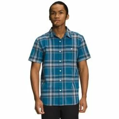 The North Face Loghill Short Sleeve Button Up Shirt Men's -Winter Clothing Shop 105474 BNFFBLMDBLDSHDWPLD m