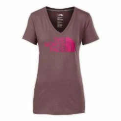 The North Face Short-Sleeve Half-Dome V-Neck Tee Women's - New Fit -Winter Clothing Shop 10905 FLNTPRPLRSPBRRYRS m