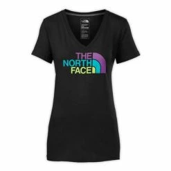 The North Face Short-Sleeve Half-Dome V-Neck Tee Women's - New Fit -Winter Clothing Shop 10905 TNFBLKSWTVLTMULT m