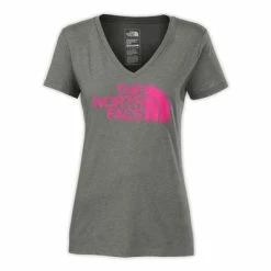 The North Face Short-Sleeve Half-Dome V-Neck Tee Women's - New Fit -Winter Clothing Shop 10905 TNFGRYHTHRRSPBRYRS m