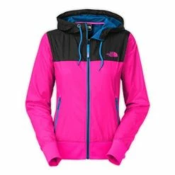 The North Face Bluewind Full-Zip Hoodie Women's -Winter Clothing Shop 11442 GLO PINK m