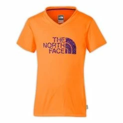The North Face Argali Short-Sleeve Hike Tee Girls' -Winter Clothing Shop 11455 VITAMIN C ORANGE m