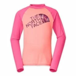 The North Face Dogpatch Long Sleeve Sleeve Rash Guard Girls' -Winter Clothing Shop 11458 NEONPEACH m