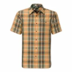 The North Face Short-Sleeve Alcoasta Shirt Men's -Winter Clothing Shop 11787 TOPAZ ORANGE m