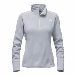 The North Face Glacier 1/4 Zip Fleece Women's -Winter Clothing Shop 2712 TNF LIGHT GREY HTHR m