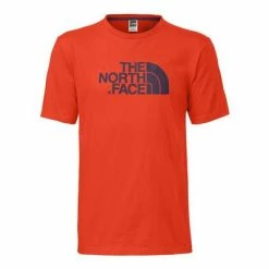 The North Face Short Sleeve Half Dome Tee Men's -Winter Clothing Shop 2841 VALENCIA ORANGE m