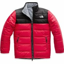 The North Face Reversible Mount Chimborazo Jacket Boys' -Winter Clothing Shop 37005 TNF RED m
