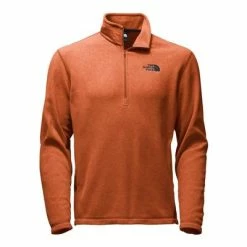 The North Face TKA 100 Glacier 1/4 Zip Fleece Men's -Winter Clothing Shop 7278 GINGERBRD BRN HTHR m