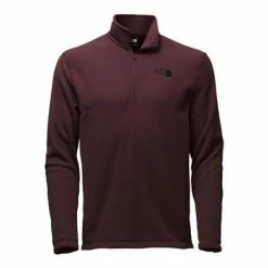 The North Face TKA 100 Glacier 1/4 Zip Fleece Men's -Winter Clothing Shop 7278 ROOT BROWN m