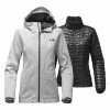 The North Face ThermoBall Triclimate Jacket Women's -Winter Clothing Shop 7769 LUNAR ICE GREY HTHR m