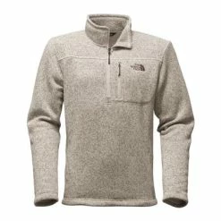 The North Face Gordon Lyons 1/4 Zip Fleece Men's -Winter Clothing Shop 7827 RAINY DAY IVORY HTHR m