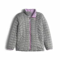 The North Face Thermoball Full Zip Jacket Girls' -Winter Clothing Shop 7892 METALLIC SILVER m