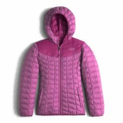 The North Face Reversible Thermoball Hoodie Girls' -Winter Clothing Shop 8130 WISTERIA PURPLE m