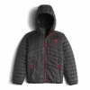 The North Face Reversible Thermoball Hoodie Boys' -Winter Clothing Shop 8132 TNF BLACK CROC PRINT m