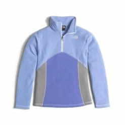 The North Face Glacier 1/4 Zip Fleece Girls' 9 The North Face Glacier 1/4 Zip Fleece Girls' -Winter Clothing Shop 8142 GRAPEMIST BLUE m