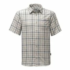 The North Face Short-Sleeve Getaway Shirt Men's -Winter Clothing Shop 8262 ZINC GREY PLAID m