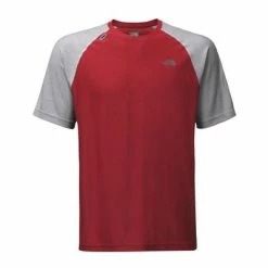 The North Face Short-Sleeve Tech Trek Crew Men's -Winter Clothing Shop 8265 RAGE RED m