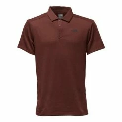 The North Face Short-Sleeve Crag Polo Shirt Men's -Winter Clothing Shop 8267 SEQUOIA RED HEATHER m
