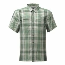The North Face Short-Sleeve Vent Me Shirt Men's -Winter Clothing Shop 8270 CHINOIS GREEN PLAID m