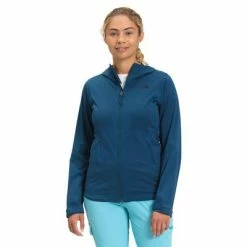 The North Face Allproof Stretch Rain Jacket Women's -Winter Clothing Shop 89624 MONTEREY BLUE m