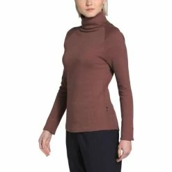 The North Face Explore City Long Sleeve Cotton Turtleneck Women's -Winter Clothing Shop 96644 MARRON PURPLE m