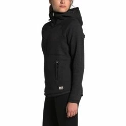 The North Face Crescent Hooded Pullover Fleece Top Women's -Winter Clothing Shop 96707 TNF BLACK HTHR m